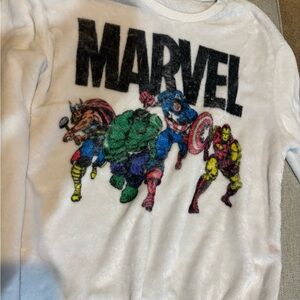 Marvel White Fleece Sweatshirt